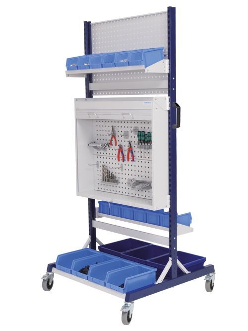 Produktbild Bedrunka+Hirth Workrastermobil Doppelseitig mit Multirolladenschrank 1000 x 960 x 2198 mm