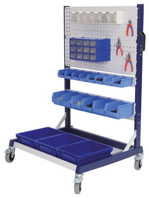 Bedrunka+Hirth Workrastermobil Einseitig mit 2 Behälterträger Maße 1000 x 800 x 1476 mm Produktbild Bedrunka+Hirth Workrastermobil Einseitig mit 2 Behälterträger Maße 1000 x 800 x 1476 mm