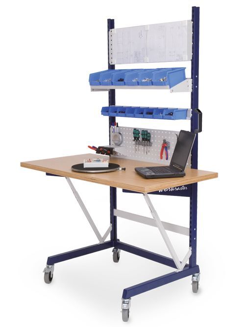 Produktbild Bedrunka+Hirth Workrastermobil einseitig mit Arbeitsplatte 1500 x 800 x 2198 mm