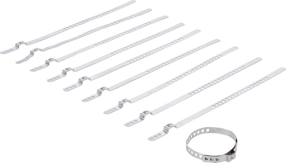BGS Achsmanschetten Schellen Satz 10 teilig Edelstahl rostfrei 7 mm 20 - 50 mm Produktbild BGS Achsmanschetten Schellen Satz 10 teilig Edelstahl rostfrei 7 mm 20 - 50 mm