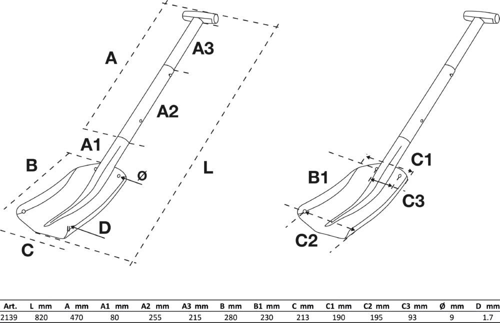 Produktbild Aluminium-Schneeschaufel mit steckbarem Schnellverschluss-Stiel bild 4
