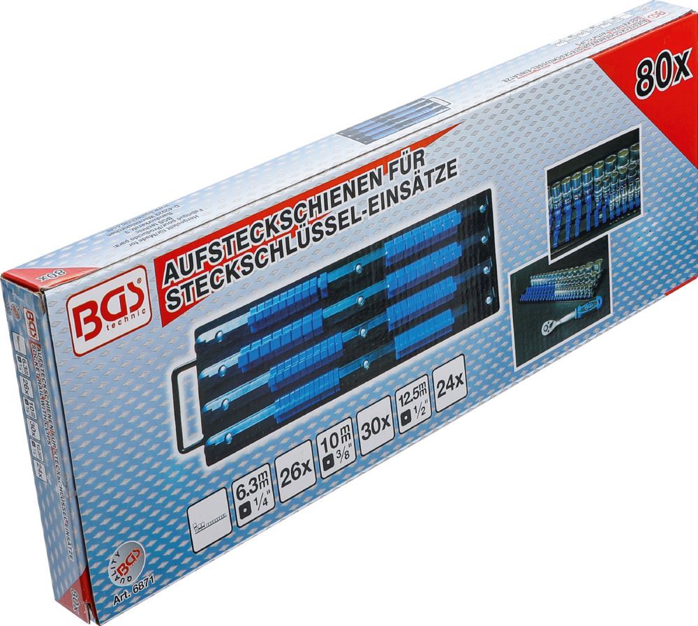 Produktbild Aufsteckschienen Set für Steckschlüssel-Einsätze mit 80 Clips bild 5