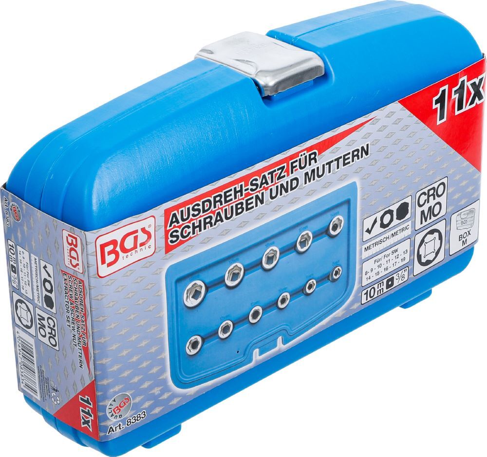 Produktbild Ausdreh Satz für Schrauben und Muttern 10 mm 3/8 Zoll metrisch 11 teilig bild 6