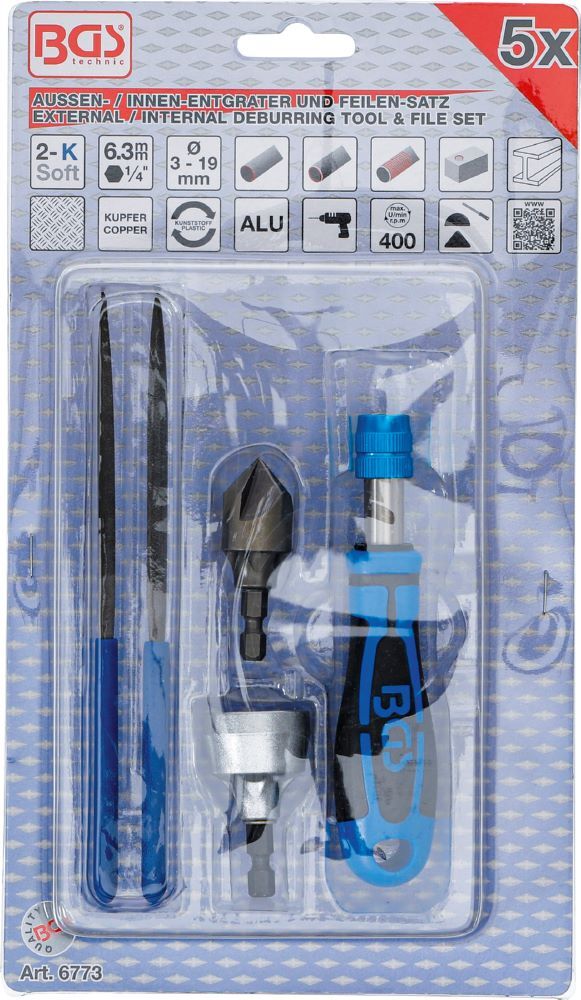 Produktbild Außen- / Innen-Entgrater und Feilen Satz 5 teilig bild 3