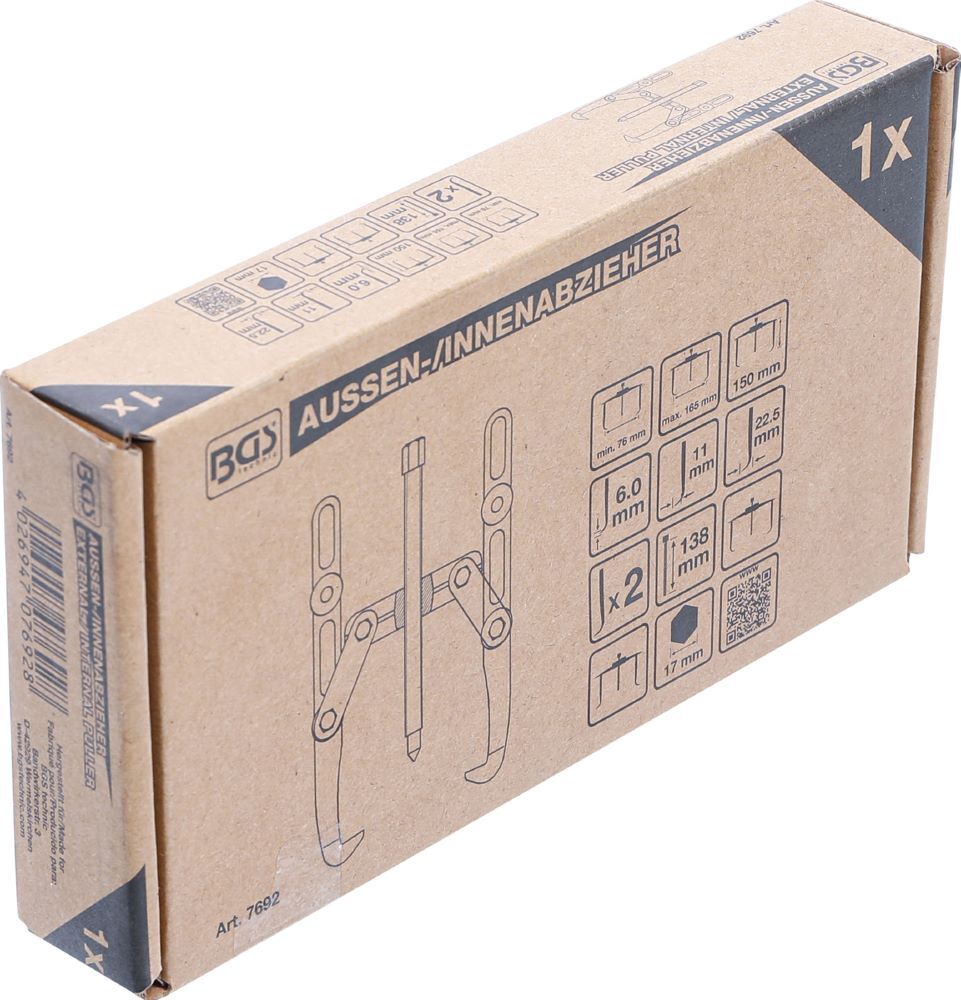 BGS Außen Innenabzieher 2-armig 76 - 165 mm Produktbild BGS Außen Innenabzieher 2-armig 76 - 165 mm bild 4