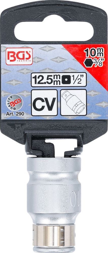 Produktbild Bit Adapter mit Haltekugel Innenvierkant 1/2 Zoll Innensechskant 3/8 Zoll bild 3