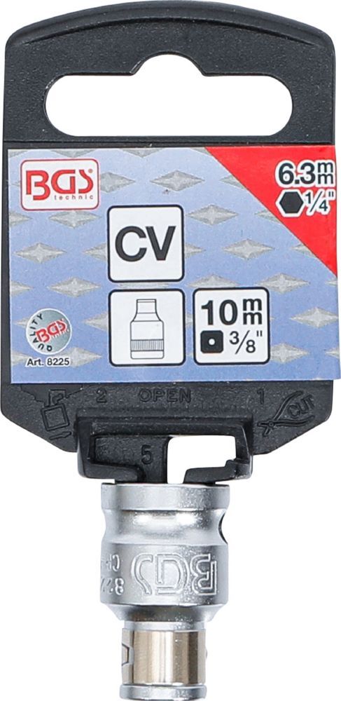 Produktbild Bit Adapter mit Haltekugel Innenvierkant 3/8 Zoll Innensechskant 1/4 Zoll bild 3