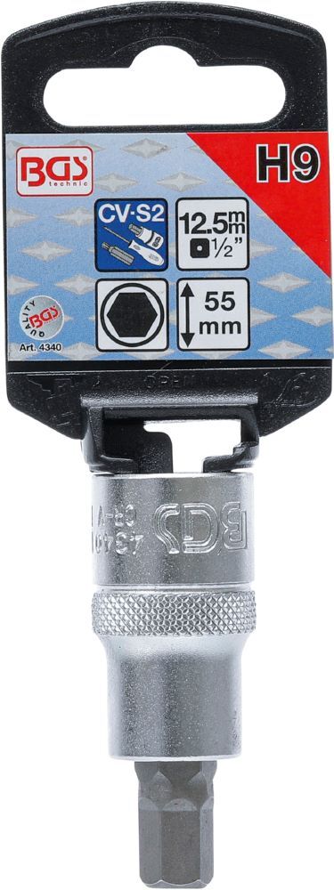 Produktbild Bit Einsatz Innensechskant 9 mm Antrieb Innenvierkant 12,5 mm 1/2 Zoll bild 2