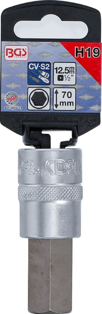 Produktbild Bit Einsatz Innensechskant 19 mm Antrieb Innenvierkant 12,5 mm 1/2 Zoll bild 2