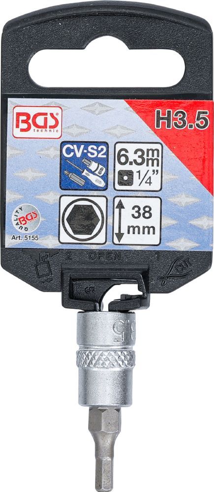 Produktbild Bit Einsatz Innensechskant 3,5 mm Antrieb Innenvierkant 6,3 mm 1/4 Zoll bild 2