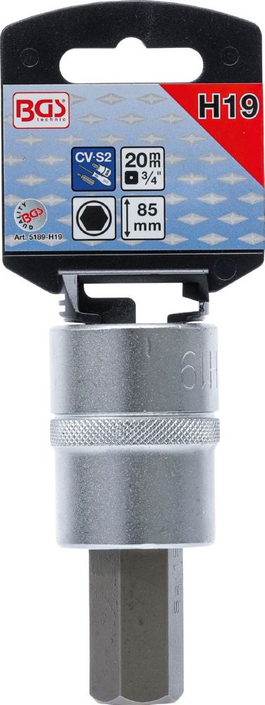 Produktbild Bit Einsatz Innensechskant 19 mm Antrieb Innenvierkant 20 mm 3/4 Zoll bild 2