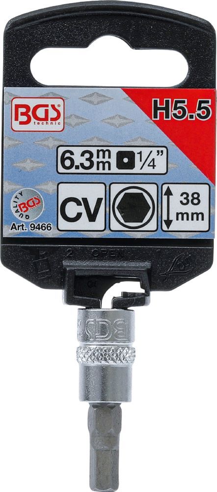 Produktbild Bit Einsatz Innensechskant 5,5 mm Antrieb Innenvierkant 6,3 mm 1/4 Zoll bild 2