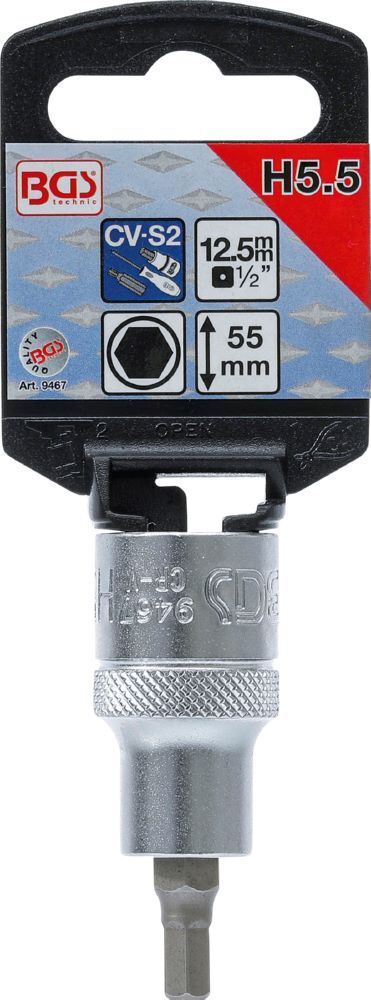 Produktbild Bit Einsatz Innensechskant 5,5 mm Antrieb Innenvierkant 12,5 mm 1/2 Zoll bild 2