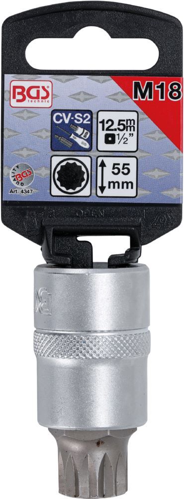 Produktbild Bit Einsatz Innenvielzahn M18 Antrieb Innenvierkant 12,5 mm 1/2 Zoll bild 2