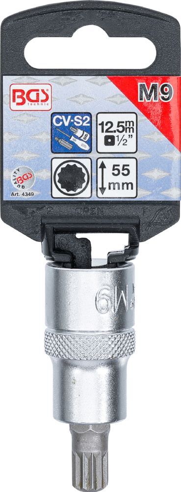 Produktbild Bit Einsatz Innenvielzahn M9 Antrieb Innenvierkant 12,5 mm 1/2 Zoll bild 2