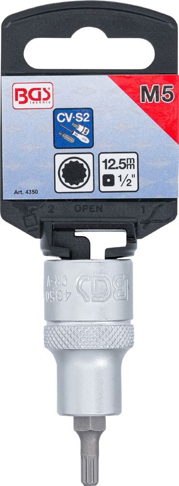 Produktbild Bit Einsatz Innenvielzahn M5 Antrieb Innenvierkant 12,5 mm 1/2 Zoll bild 2