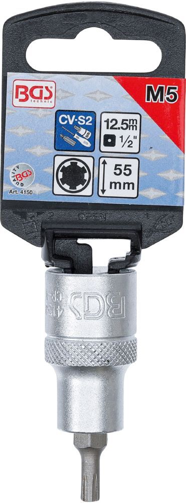 Produktbild Bit Einsatz Keil-Profil M5 Antrieb Innenvierkant 12,5 mm 1/2 Zoll bild 2