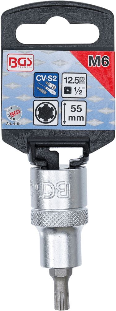 Produktbild Bit Einsatz Keil-Profil M6 Antrieb Innenvierkant 12,5 mm 1/2 Zoll bild 2