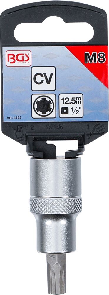 Produktbild Bit Einsatz Keil-Profil M8 Antrieb Innenvierkant 12,5 mm 1/2 Zoll bild 2