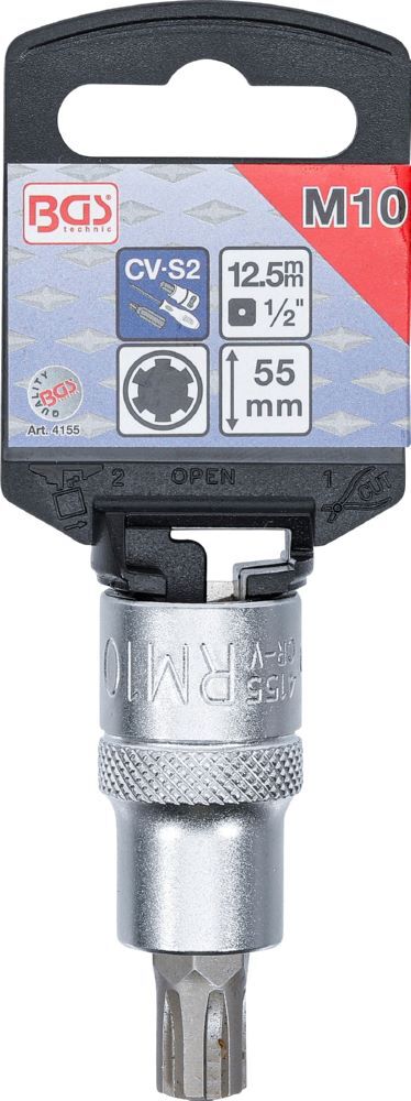 Produktbild Bit Einsatz Keil-Profil M10 Antrieb Innenvierkant 12,5 mm 1/2 Zoll bild 4