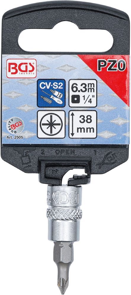 Produktbild Bit Einsatz Kreuzschlitz PZ0 Antrieb Innenvierkant 6,3 mm 1/4 Zoll bild 2