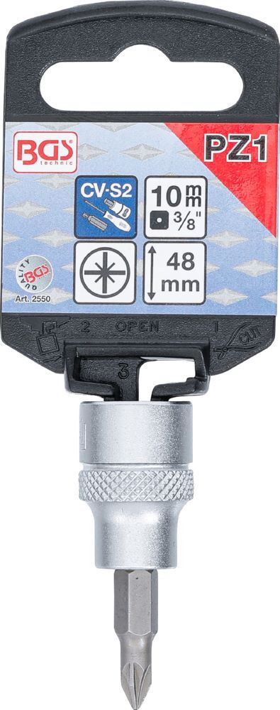 Produktbild Bit Einsatz Kreuzschlitz PZ1 Antrieb Innenvierkant 10 mm 3/8 Zoll bild 2