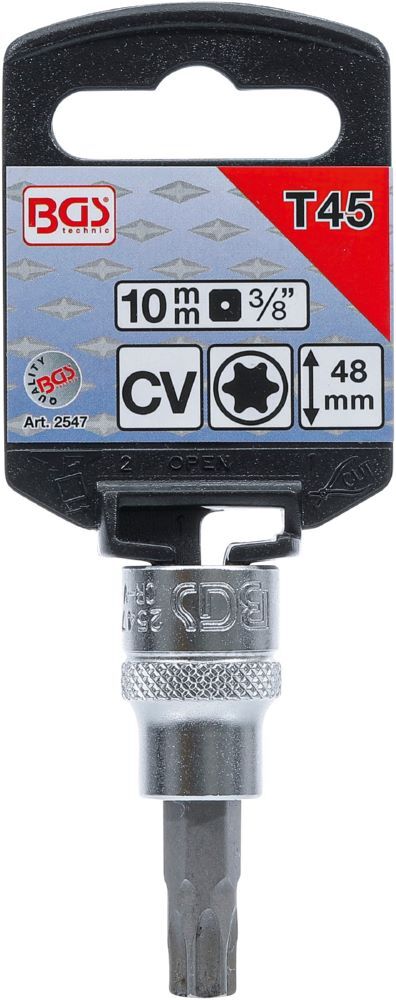 BGS Bit Einsatz T45 Antrieb Innenvierkant 10 mm 3/8 Zoll Produktbild BGS Bit Einsatz T45 Antrieb Innenvierkant 10 mm 3/8 Zoll bild 3