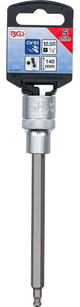 Produktbild Bit Einsatz Innensechskant 5 mm Länge 140 mm Antrieb Innenvierkant 12,5 mm bild 2
