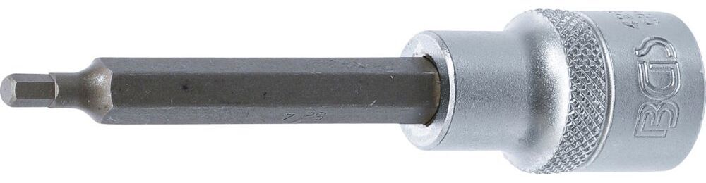 Produktbild BGS Bit Einsatz Innensechskant 4 mm Länge 100 mm Antrieb Innenvierkant 12,5 mm