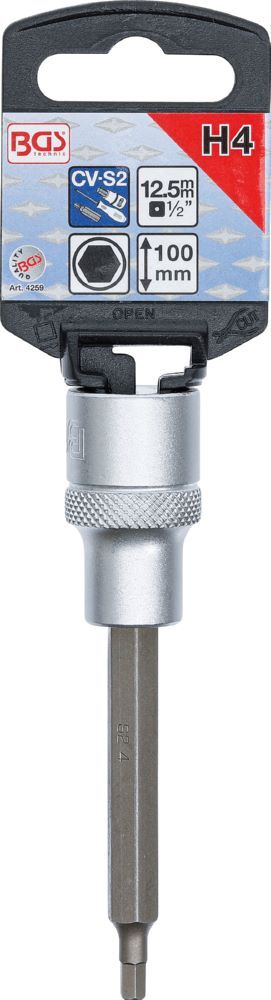 Produktbild Bit Einsatz Innensechskant 4 mm Länge 100 mm Antrieb Innenvierkant 12,5 mm bild 2