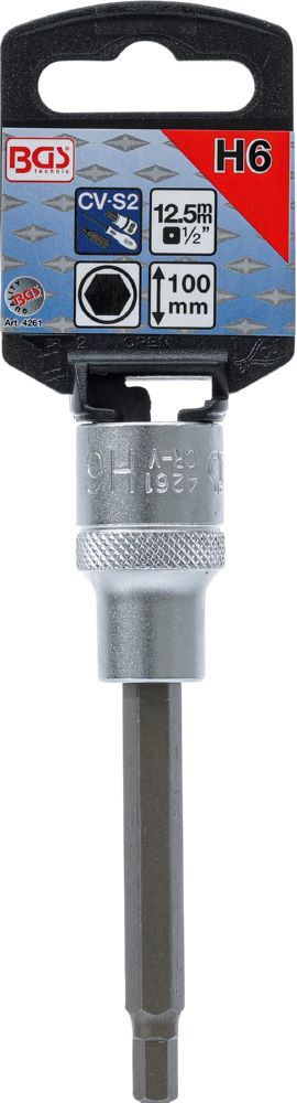 Produktbild Bit Einsatz Innensechskant 6 mm Länge 100 mm Antrieb Innenvierkant 12,5 mm bild 2