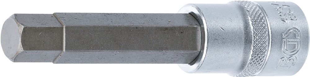Produktbild BGS Bit Einsatz Innensechskant 13 Länge 100 mm Antrieb Innenvierkant 12,5 mm