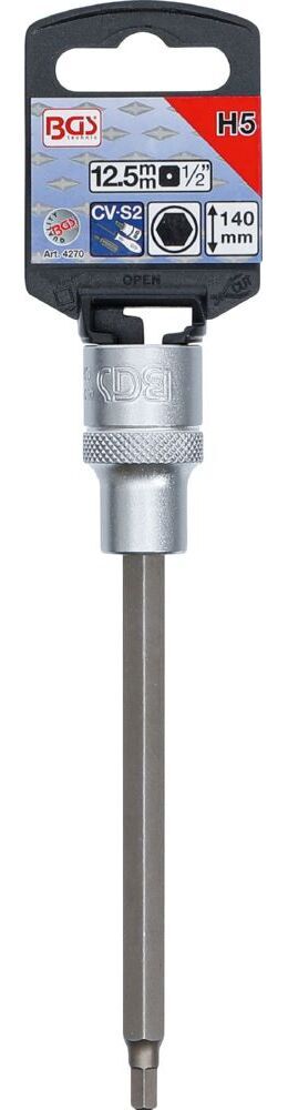 Produktbild Bit Einsatz Innensechskant 5 mm Länge 140 mm Antrieb Innenvierkant 12,5 mm bild 2