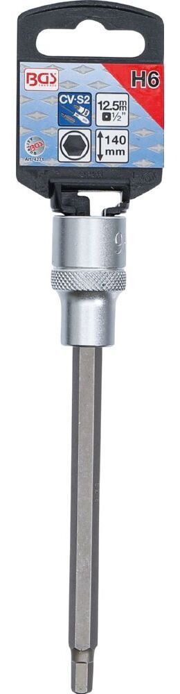 Produktbild Bit Einsatz Innensechskant 6 mm Länge 140 mm Antrieb Innenvierkant 12,5 mm bild 2