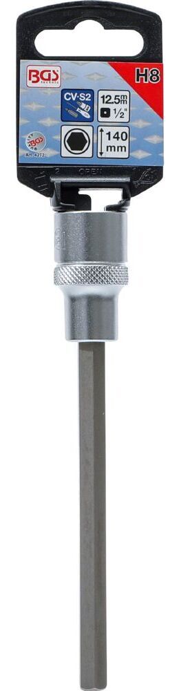 Produktbild Bit Einsatz Innensechskant 8 mm Länge 140 mm Antrieb Innenvierkant 12,5 mm bild 2