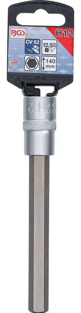 Produktbild Bit Einsatz Innensechskant 12 mm Länge 140 mm Antrieb Innenvierkant 12,5 mm bild 2