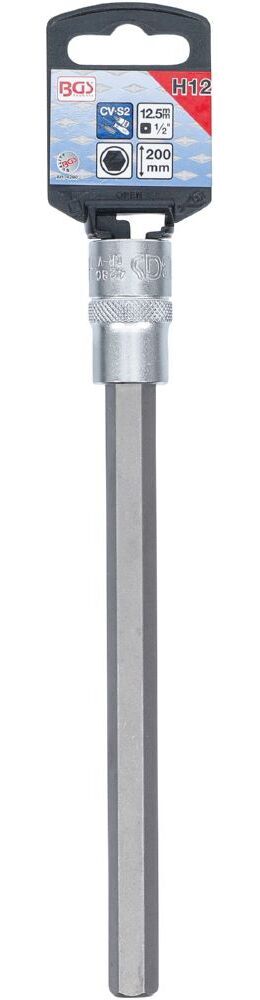 Produktbild Bit Einsatz Innensechskant 12 mm Länge 200 mm Antrieb Innenvierkant 12,5 mm bild 2