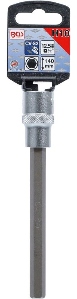 Produktbild Bit Einsatz Innensechskant 10 mm Länge 140 mm Antrieb Innenvierkant 12,5 mm bild 2