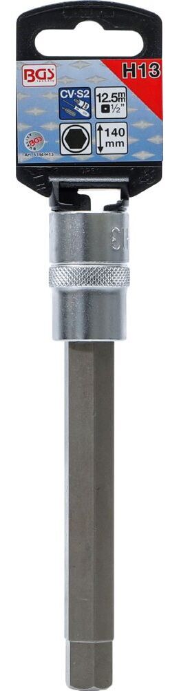 Produktbild Bit Einsatz Innensechskant 13 mm Länge 140 mm Antrieb Innenvierkant 12,5 mm bild 2