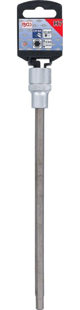 Produktbild Bit Einsatz Innensechskant 7 mm Länge 230 mm Antrieb Innenvierkant 12,5 mm bild 2