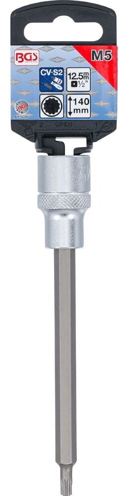 Produktbild Bit Einsatz Innenvielzahn M5 Länge 140 mm Antrieb Innenvierkant 12,5 mm bild 3