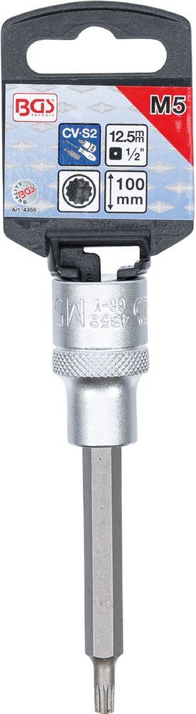 Produktbild Bit Einsatz Innenvielzahn M5 Länge 100 mm Antrieb Innenvierkant 12,5 mm bild 2