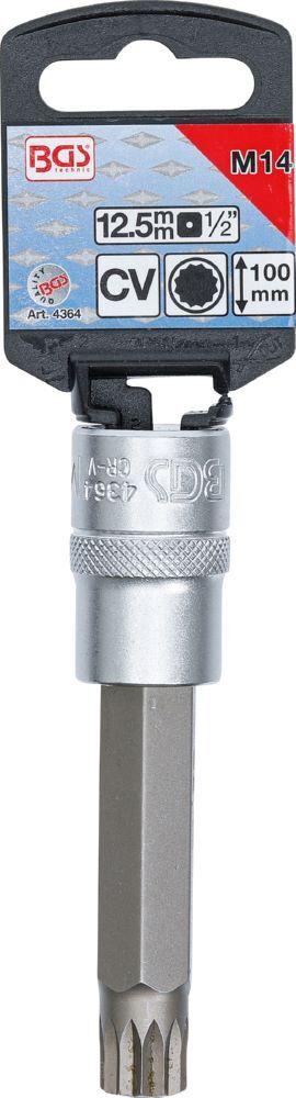 Produktbild Bit Einsatz Innenvielzahn M14 Länge 100 mm Antrieb Innenvierkant 12,5 mm bild 2
