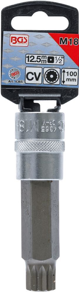 Produktbild Bit Einsatz Innenvielzahn M18 Länge 100 mm Antrieb Innenvierkant 12,5 mm bild 2