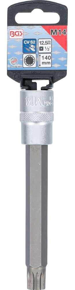 Produktbild Bit Einsatz Innenvielzahn M14 Länge 140 mm Antrieb Innenvierkant 12,5 mm bild 2