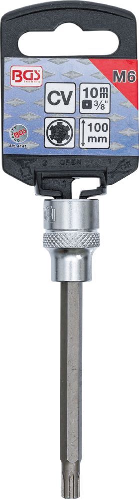 Produktbild Bit Einsatz Länge 100 mm Keil-Profil M6 Antrieb Innenvierkant 10 mm 3/8 Zoll bild 2