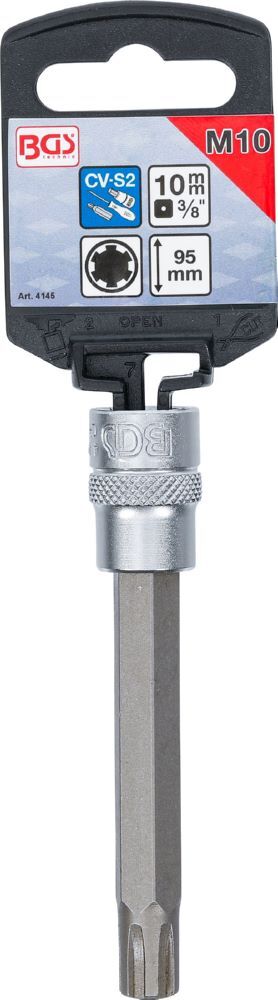 Produktbild Bit Einsatz Länge 100 mm Keil-Profil M10 Antrieb Innenvierkant 10 mm 3/8 Zoll bild 2