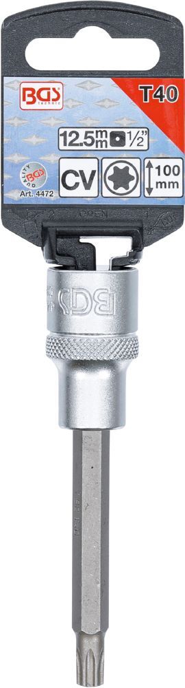 Produktbild Bit Einsatz T40 Länge 100 mm Antrieb Innenvierkant 12,5 mm 1/2 Zoll bild 2