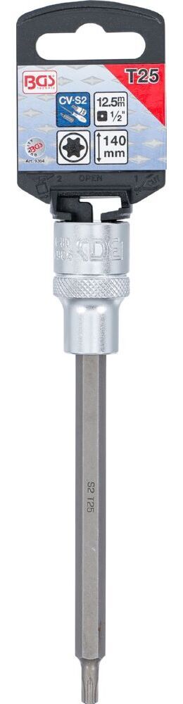 Produktbild BGS Bit Einsatz T25 Länge 140 mm Antrieb Innenvierkant 12,5 mm 1/2 Zoll