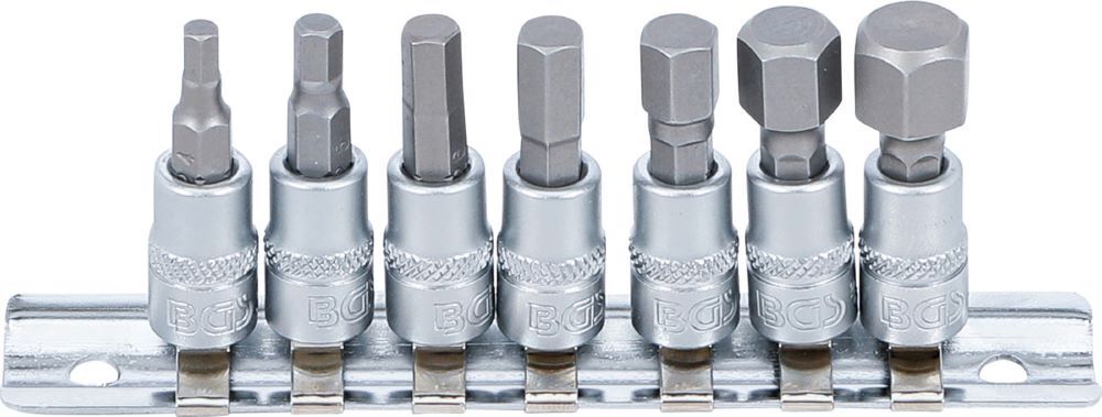 BGS Bit Einsatz Satz Innensechskant 4 - 12 mm Antrieb Innenvierkant 6,3 mm 1/4 Zoll Produktbild BGS Bit Einsatz Satz Innensechskant 4 - 12 mm Antrieb Innenvierkant 6,3 mm 1/4 Zoll